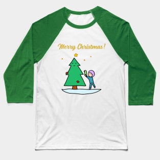 Merry Christmas - Sustainable Tree (Dark Green) Baseball T-Shirt